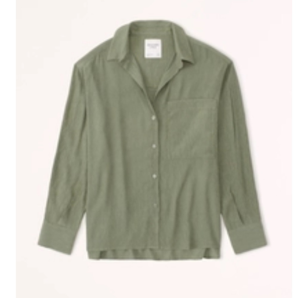 Abercrombie Long Sleeve Crinkle Button Down